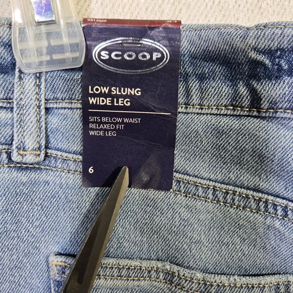 Scoop Jeans Wide Leg Low Slung Women 6 Blue NEW 34 X 28 - Picture 3 of 16